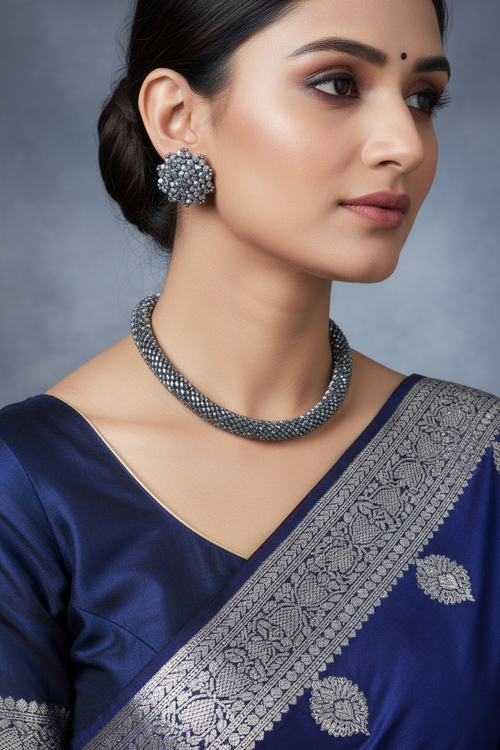 Midnight Radiance Beaded Necklace Set - Rope Necklace - 5 Colours Available in 2 Variants