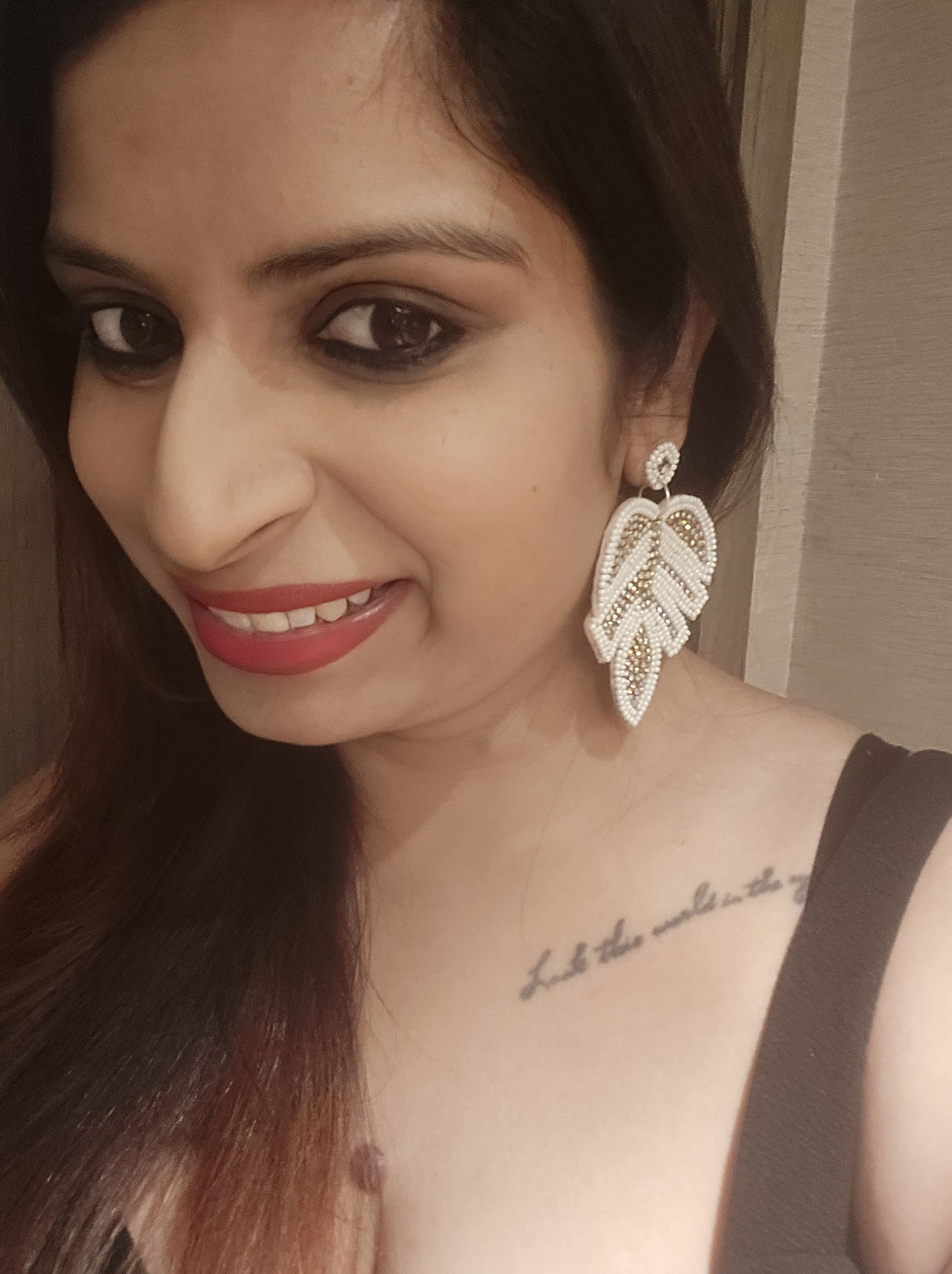 Sparkling Leaf Elegance - Handmade Statement Earrings