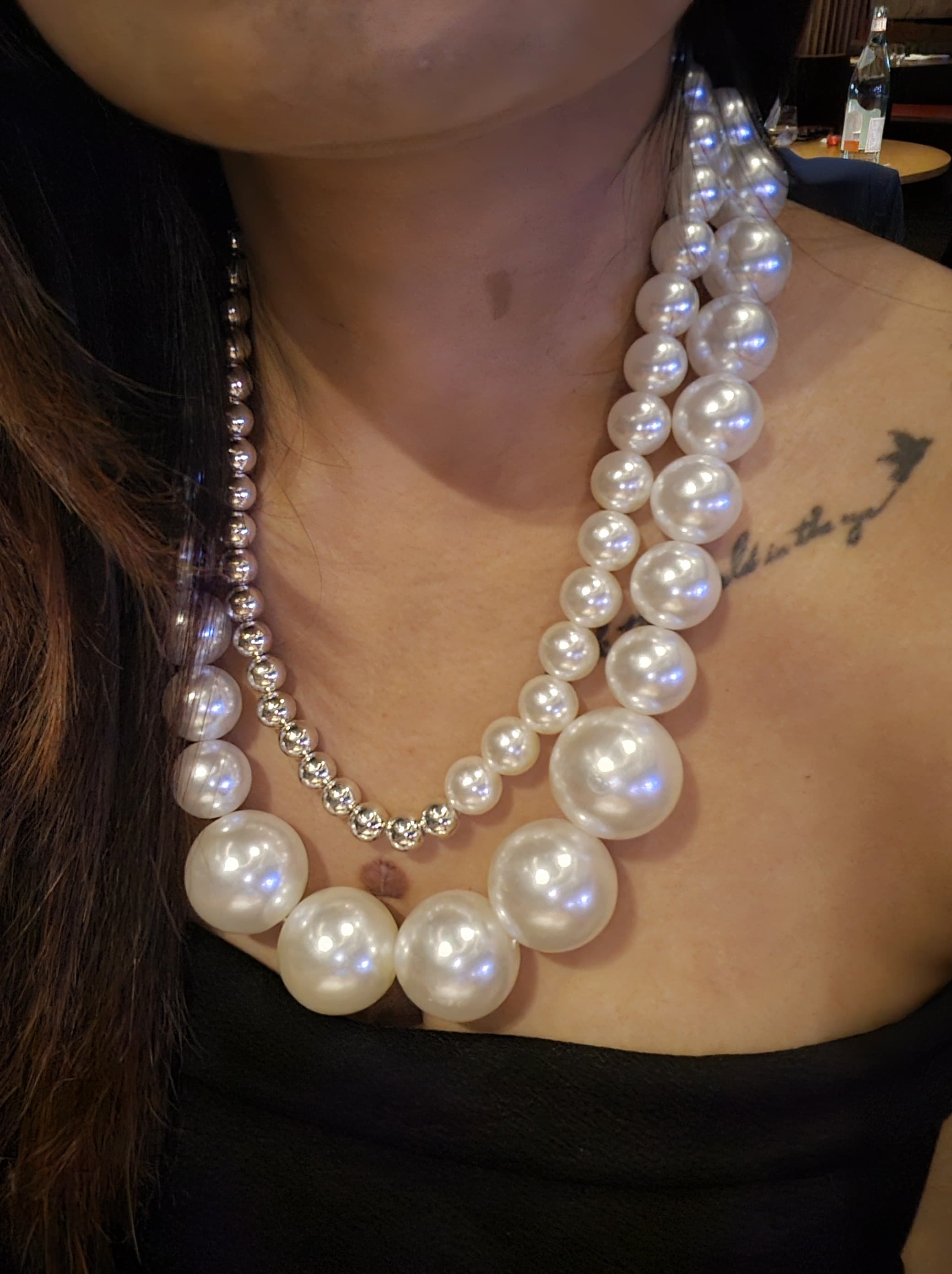Luxe Aurora - Statement Pearl Layers Necklace - Handmade