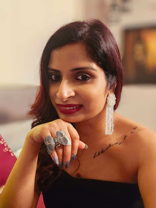 Noor-E-Jal  Adjustable Oxidized  Statement Rings (Limited One-Piece Designs)-6 Designs Available